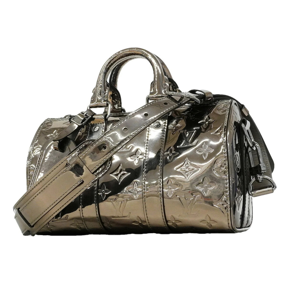 Louis Vuitton Monogram Mirror Keepall Bandoulière 25 Handbag, Silver, 2-way b...